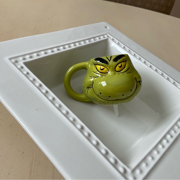 Dr. Seuss Christmas Grinch Head Toothpick Holder Platter Decoration + Bonus - Picture 7 of 7